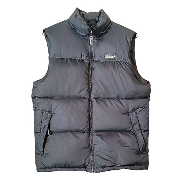 VTG Dr. Martens Men’s L Black Puffer Bomber Duck Down Vest Rare EUC - Picture 1 of 11